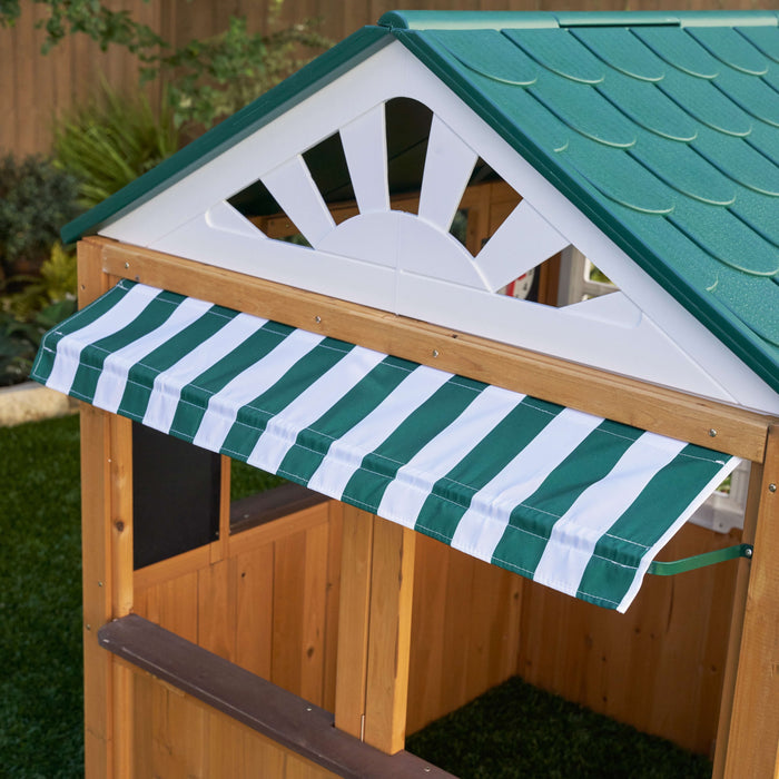 Garden View Outdoor Wooden Playhouse with Ringing Doorbell