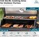 4 Burners Propane Gas Grill and Griddle Combo with Side Burner, 2 in 1 Griddle Grill and Porcelain-Enameled Cast Iron Grates, 46,700 BTU Outdoor Cooking Barbecue Grill, Black
