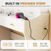 Makeup Vanity Desk with Mirror and Lights, Vanity Table and Chair Set with 5 Drawers and Charging Station, Bedroom Dresser LED Mirror Stepless Dimmable & 3 Color Modes Adjustable, White