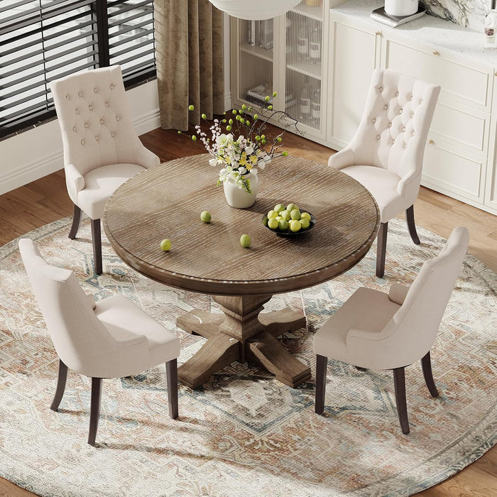 Wingback Dining Chairs Set of 4, Beige