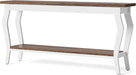 70.9 Inches Long Console Table, 2-Tier Vintage Wooden Sofa Table behind the Couch with Metal Legs for Hallway, Entryway, Living Room, Brown & White