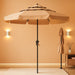 11FT 3-Tiers Patio Umbrella with Valance, Outdoor with Crank, Large Outdoor Market Umbrellas Vented with 8 Sturdy Ribs, Patio Table Umbrellas for Garden, Deck, Backyard, Pool, Beige