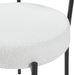 Modern Dining Room Chairs, Mid-Century round Upholstered Boucle Kitchen Dining Chairs with Black Metal Legs (2, White)