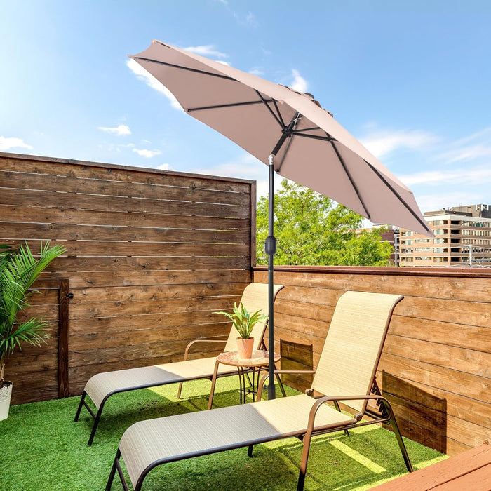 9 Ft. Patio Umbrella, Market Table Umbrella W/Tilt and Crank, 8 Ribs