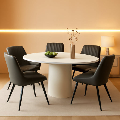 Modern Dining Chairs Set of 4,Upholstered Dining Room Chairs with Thick Cushions,Fabric Comfy Dining Chairs with Metal Legs for Dining Room Black