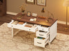 Executive Home Office Desk, Adjustable File Drawer Office Desk