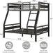 Reinforced Structural Industrial Steel Black Bunk Bed