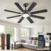 52 Inch Ceiling Fan with Light and Remote, 8 Blades Ceiling Fans with 20W LED Light, Quiet DC Motor, 6 Speeds, Stepless Color Temperature Change & Dimmable, for Bedroom Living Room, Black