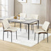 BV Mid Century Dining Chairs Set of 4, PU Leather Bentwood, Beige