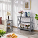 Console Table for Entryway, 2 Tier Narrow Sofa Table Bookshelf Accent Tables W/Storage Shelf, Living Room Entry Hall Foyer Tables Furniture, Grey