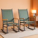 2 Pcs Outdoor Rocking Chairs Set,Upgraded High Back Patio Rocking Chairs Set,Breathable Textilene Fabric Rocking Chair for Porch,Patio,Garden,Balcony(Green)