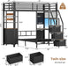 Charcoal Twin Bunk Bed With ChargingStation Drawers