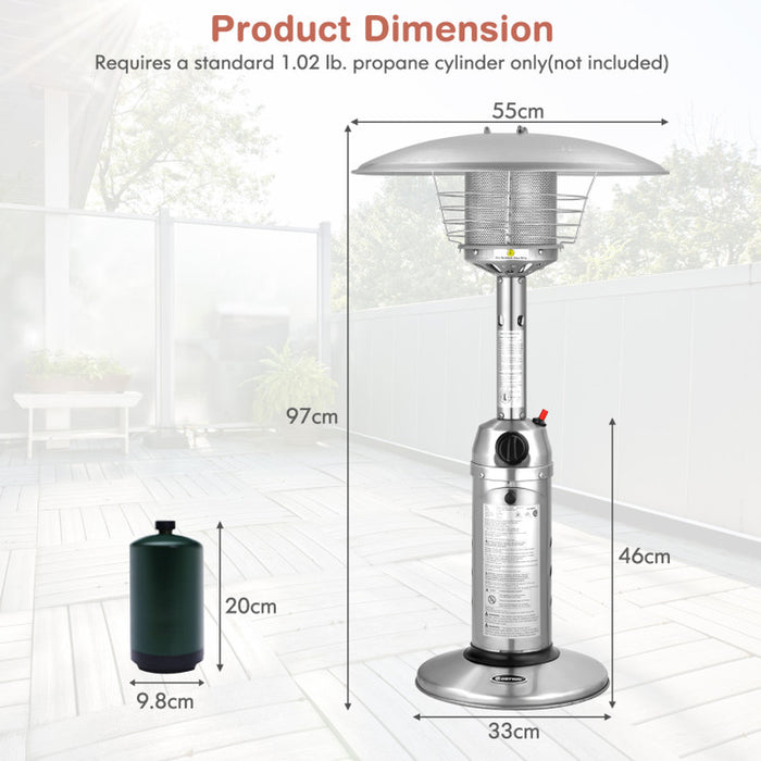 11000 BTU Portable Tabletop Propane Patio Standing Heater