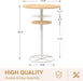 36” High Top Bar Table, Sturdy Frame with Metal Base for Cocktail, Pub, Easy Assembly, Oak