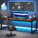 Modern Computer Desk, 78.7 X 39.4 Inch X Large Executive Office Desk Computer Table Study Writing Desk Workstation for Home Office,Rustic/Black