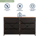 6-Drawer Dresser W/Fabric Drawers, Modern,Storage Chest,Walnut
