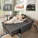 52Inch Sleeper Sofa With Pullout Bed GrayFabricUpholstery