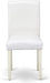 Abbott Classic Parson Dining Chairs - White Faux Leather Upholstered Chairs, Set of 2, Linen White