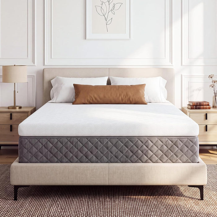 3 Inch Queen Gel Memory Foam Mattress, Cooling Gel Infused Pressure Relief Mattress, Non Slip with Removable Washable Cover, Certipur-Us & Oeko-Tex Certified