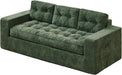 Green ThreeSeater Chenille Sofa With Tufted Upholstery