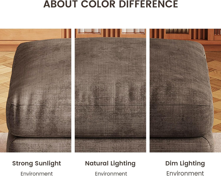 Dark Brown Storage Ottoman, Modern Sofa Ottoman for Sectional Sofa, Multi-Functional Upholstered Footrest, Padded Seat for Living Room, Home, Apartment, Dorm, Office, 330LBS Capacity