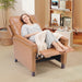 Genuine Leather Pushback Recliner Chair for Living Room, Brown
