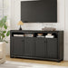 60 Inches Sideboard Buffet Cabinet with Storage and 4 Doors, Black