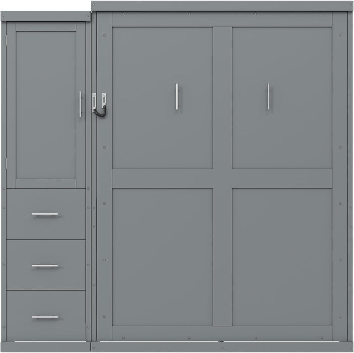Full Grey Murphy Bed With UltraSpaceStorage Contemporary