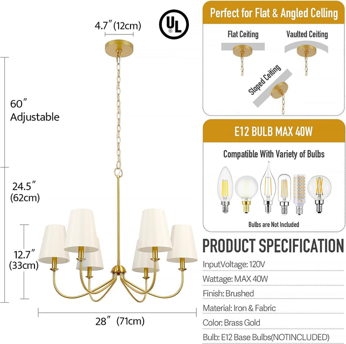 Brushed Brass 6 Light Linear Pendant ChandelierLine