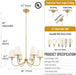 Brushed Brass 6 Light Linear Pendant ChandelierLine