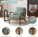 Teal Corduroy Mid Century Modern Upholstered Armchair