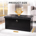 Folding Storage Ottoman Bench 30In, Leather Foot Rest Stools Ottoman with Storage, Coffee Table, End of Bed Bench Footstool for Living Room, Bedroom, Load 330 Lb, 30X15X15 Inches, Black