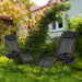 Set of 2 Relaxing Recliners Patio Chairs Adjustable Steel Mesh Zero Gravity Lounge Chair Beach Chairs with Pillow and Cup Holder Black