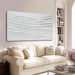 White Textured Abstract Wall Art Canvas 24X48 Inch, Hand Painted Minimalist Neutral 3D Plaster Style Artwork for Living Room Bedroom, Modern Large Canvas Wall Decor, Gallery Wrapped Ready to Hang