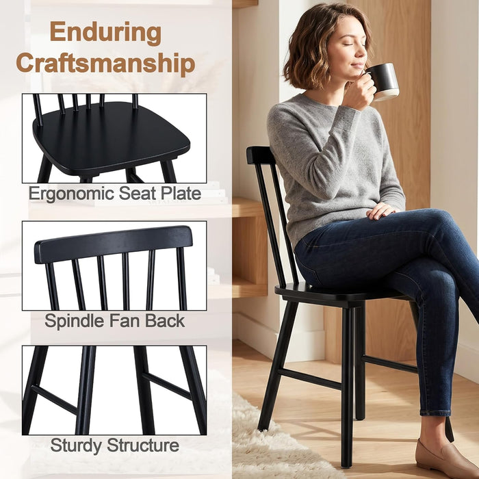 Windsor Dining Chairs Set of 4,Spindle Back Dining Chairs