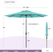 - the Lean 10 Ft Patio Umbrella with Fade-Resistant Sunbrella Fabric, Auto-Tilt Aluminum Frame and 8 Reinforced Ribs for Deck, Pool & Garden - Canvas Glacier Canopy, Black Pole