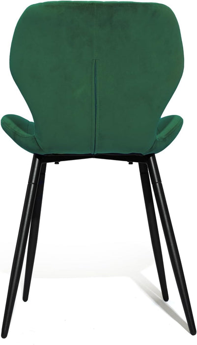 Dining Chairs Mid Century Modern Leisure Upholstered Metal Legs for Kitchen Living Room, Set of 2, Green