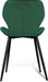 Dining Chairs Mid Century Modern Leisure Upholstered Metal Legs for Kitchen Living Room, Set of 2, Green