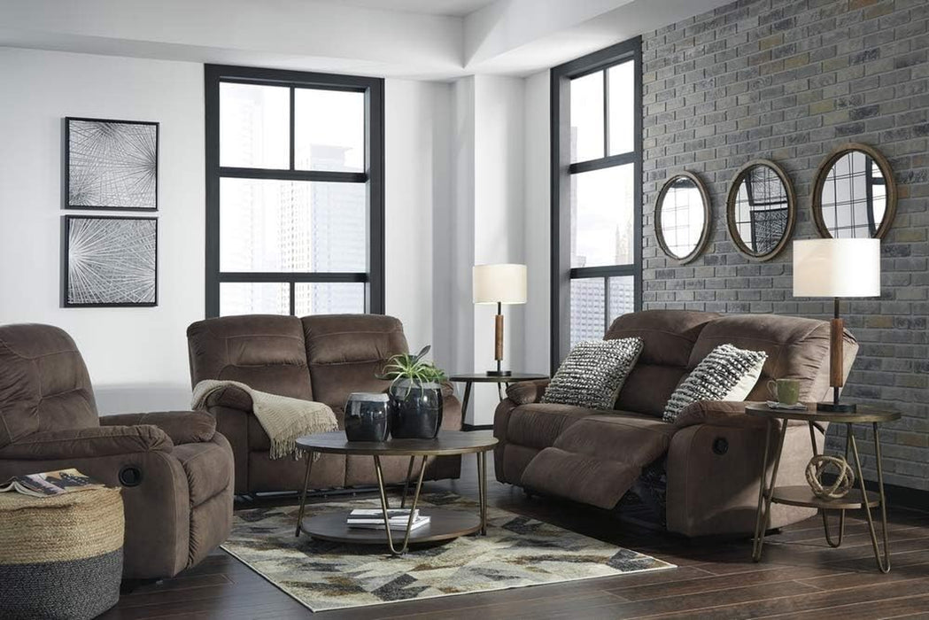 Faux Leather Recliner Loveseat - Brown