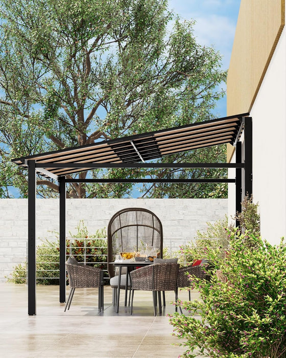 10x12 Lean-To Gazebo Wall-Mounted Polycarbonate Hardtop