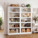 White Durable Five Tier 71Inch Adjustable Bookcase