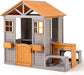 Brown Weatherproof Wooden Playhouse With Sand Table