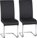 Dining Chairs Modern Living Room Chairs Leather Upholstered Side Chairs with Metal Legs for Kitchen Wedding, Set of 2, Black