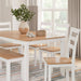 Gesthaven Casual Modern Dining Room Table Set with 4 Chairs and Bench, Set of 6, Mango Wood, 30.25" Table Height, White & Light Brown