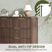 Fluted Drawers Dresser for Bedroom, Wood Dressers with Gold Handles, Modern Dressers with Wave Texture, Large Storage Chest of Drawers, Bedroom Dresser Organizer 55'' & 7 Drawers (Walnut)