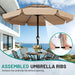 11FT 3-Tiers Patio Umbrella with Valance, Outdoor with Crank, Large Outdoor Market Umbrellas Vented with 8 Sturdy Ribs, Patio Table Umbrellas for Garden, Deck, Backyard, Pool, Beige