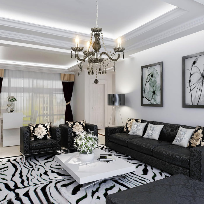 Black Chandelier Small Crystal Chandeliers Lighting Mini Acrylic Chandelier 3 Light Modern Pendant Light Fixtures for Restaurant, Bar, Dining Room, Bathroom