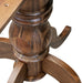 FE6-0N-TP round Breakfast Table with Acacia Wood Top and Elegant Pedestal Base - Antique Walnut Finish