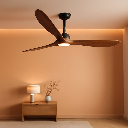 Farmhouse Outdoor Ceiling Fan With Solid Wood Blades