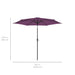 10Ft Outdoor Steel Market Patio Umbrella W/ Crank, Tilt Push Button, 6 Ribs - Amethyst Purple